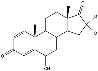 1,4-Androstadien-3,17-dione-6-methylene-16,16-d2, , 结构式