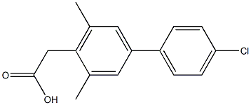 (4'-Chloro-3,5-diMethyl-biphenyl-4-yl)-acetic acid,,结构式