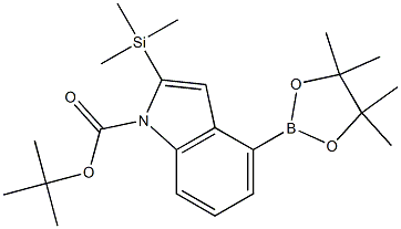 tert-butyl 4-(4,4,5,5-tetramethyl-1,3,2- dioxaborolan-2-yl)-2-(trimethylsilyl)-1H-indole-1- carboxylate Structure