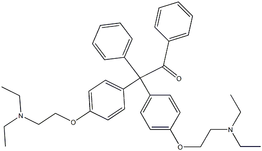 2,2-Bis[4-[2-(DiethylaMino)ethoxy]phenyl]-1,2-diphenylethanone,,结构式