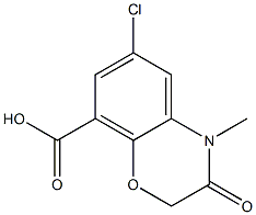 6-Chloro-4-methyl-3,4-dihydro-3-oxo-2H-1,4-benzoxazine-8-carboxylic acid 化学構造式