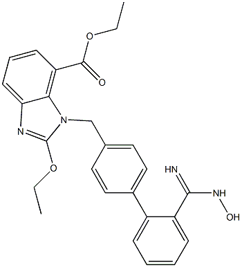 2-Ethoxy-3-[2'-(N-hydroxycarbamimidoyl)-biphenyl-4-ylmethyl]-3H-benzoimidazole-4-carboxylic acid ethyl ester|2-乙氧基-1-[[2'-(羟基脒基)[1,1'-联苯基]-4-基]甲基]-1H-苯并咪唑-7-羧酸乙酯