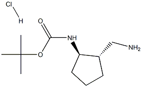 tert-butyl ((1R,2S)-2-(aminomethyl)cyclopentyl)carbamate hydrochloride,2411591-58-5,结构式