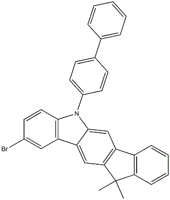 6-biphenyl-4-yl-9-bromo-12,12-dimethyl-6,12-dihydro-6-aza-indeno[1,2-b]fluorene Structure