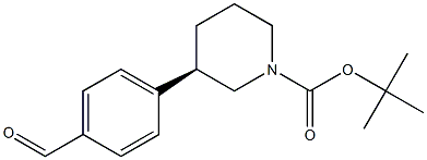 tert-butyl (R)-3-(4-formylphenyl)piperidine-1-carboxylate 化学構造式