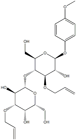 4-Methoxyphenyl 4-O-(3-O-allyl-b-D-galactopyranosyl)-3-O-allyl-b-D-glucopyranoside,,结构式