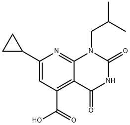 7-cyclopropyl-1-(2-methylpropyl)-2,4-dioxo-1H,2H,3H,4H-pyrido[2,3-d]pyrimidine-5-carboxylic acid Structure