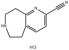 5H,6H,7H,8H,9H-pyrido[2,3-d]azepine-2-carbonitrile dihydrochloride Struktur