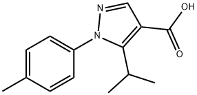 1-(4-甲基苯基)-5-(丙-2-基)-1H-吡唑-4-羧酸, 1003750-79-5, 结构式