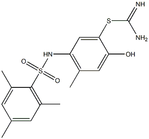2-hydroxy-5-[(mesitylsulfonyl)amino]-4-methylphenyl imidothiocarbamate Struktur