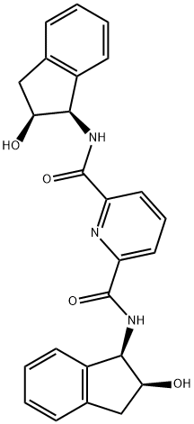 N2,N6-Bis[(1R,2S)-2,3-dihydro-2-hydroxy-1H-inden-1-yl]-2,6-pyridinedicarboxamide Struktur