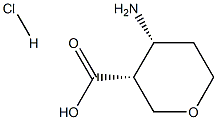 (3R,4R)-4-aminotetrahydro-2H-pyran-3-carboxylic acid hydrochloride 化学構造式
