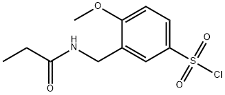 4-methoxy-3-(propanamidomethyl)benzene-1-sulfonyl chloride Structure