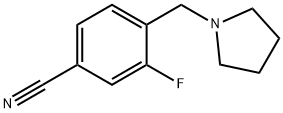 3-fluoro-4-(pyrrolidin-1-ylmethyl)benzonitrile 化学構造式