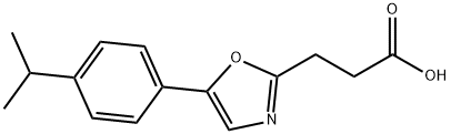 3-{5-[4-(propan-2-yl)phenyl]-1,3-oxazol-2-yl}propanoic acid 结构式
