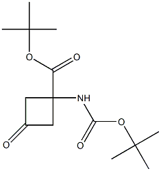 tert-butyl 1-(tert-butoxycarbonylamino)-3-oxo-cyclobutanecarboxylate Struktur