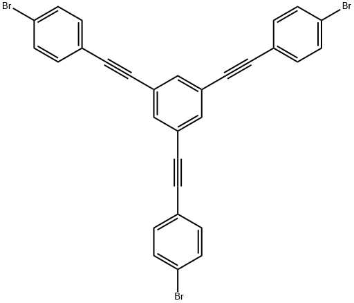 1,3,5-トリス(4-ブロモフェニルエチニル)ベンゼン 化学構造式