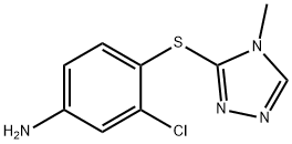 3-chloro-4-[(4-methyl-4H-1,2,4-triazol-3-yl)sulfanyl]aniline,1019390-95-4,结构式