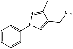 (3-甲基-1-苯基-1H-吡唑-4-基)甲胺,1020718-05-1,结构式