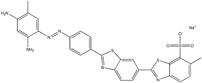 [2,6'-Bibenzothiazole]-7-sulfonic acid, 2'-[4-[(2,4-diamino-5-methylphenyl)azo]phenyl]-6-methyl-, monosodium salt 结构式
