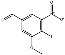 3-Methoxy-4-iodo-5-nitro-benzaldehyde 化学構造式