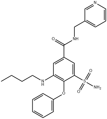 Benzamide, 3-(aminosulfonyl)-5-(butylamino)-4-phenoxy-N-(3-pyridinylmethyl)- Struktur