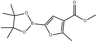 Methyl 5-methyl-4-furancarboxylate-2-boronic acid pinacol ester Structure