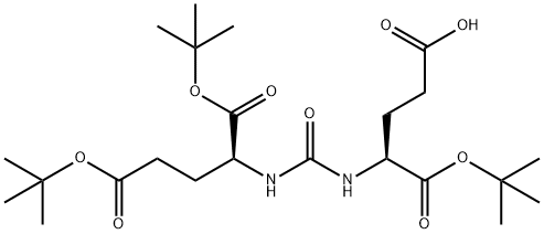 (S)-5-tert-butoxy-4-(3-((S)-1,5-di-tert-butoxy-1,5-dioxopentan-2-yl)ureido)-5-oxopentanoic acid Struktur