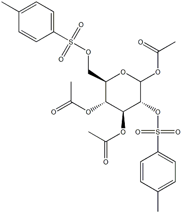 D-Glucopyranose, 1,3,4-triacetate 2,6-bis(4-methylbenzenesulfonate) Structure