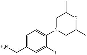 [4-(2,6-dimethylmorpholin-4-yl)-3-fluorophenyl]methanamine Structure