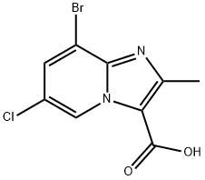 8-bromo-6-chloro-2-methylimidazo[1,2-a]pyridine-3-carboxylic acid Struktur