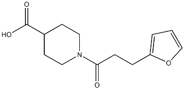 1-[3-(furan-2-yl)propanoyl]piperidine-4-carboxylic acid Struktur