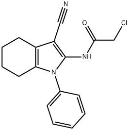 2-chloro-N-(3-cyano-1-phenyl-4,5,6,7-tetrahydro-1H-indol-2-yl)acetamide Structure