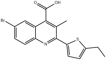 6-bromo-2-(5-ethyl-2-thienyl)-3-methyl-4-quinolinecarboxylic acid 结构式