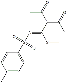 N-[2-acetyl-1-(methylsulfanyl)-3-oxobutylidene]-4-methylbenzenesulfonamide Structure