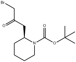 (S)-2-(3-溴-2-氧代丙基)哌啶-1-甲酸叔丁酯,1097180-24-9,结构式