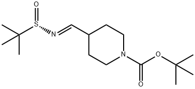 (S,E)-tert-butyl 4-(((tert-butylsulfinyl)imino)methyl)piperidine-1-carboxylate* Structure