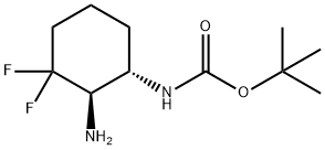 tert-butyl ((1S,2R)-2-amino-3,3-difluorocyclohexyl)carbamate Struktur