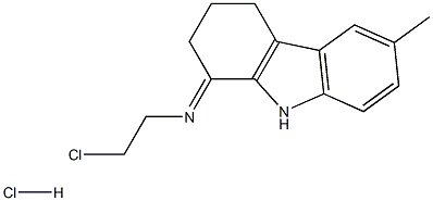 6-Methyl-1-(2-chloroethylimino)-1,2,3,4-tetrahydrocarbazole hydrochloride 结构式