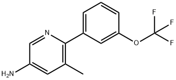 5-Methyl-6-(3-(trifluoromethoxy)phenyl)pyridin-3-amine Struktur