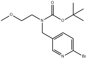 ((6-溴吡啶-3-基)甲基)(2-甲氧基乙基)氨基甲酸叔丁酯, 1123837-28-4, 结构式