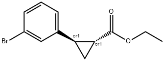 trans-2-(3-Bromo-phenyl)-cyclopropanecarboxylic acid ethyl ester Structure