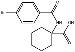 1-[(4-bromobenzoyl)amino]cyclohexanecarboxylic acid 化学構造式
