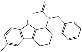N-benzyl-N-(6-methyl-2,3,4,9-tetrahydro-1H-carbazol-1-yl)acetamide 化学構造式