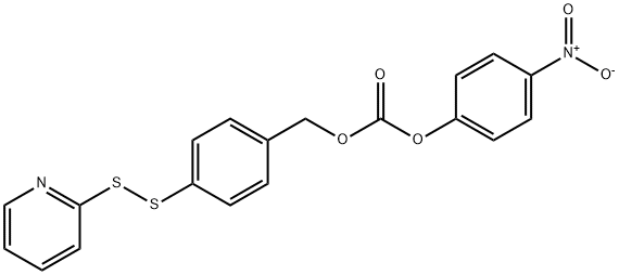 4-Nitrophenyl 4-(pyridin-2-yldisulfanyl)benzyl carbonate 化学構造式