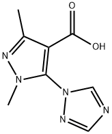 1,3-dimethyl-5-(1H-1,2,4-triazol-1-yl)-1H-pyrazole-4-carboxylic acid Struktur