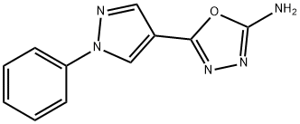 5-(1-phenyl-1H-pyrazol-4-yl)-1,3,4-oxadiazol-2-amine 化学構造式
