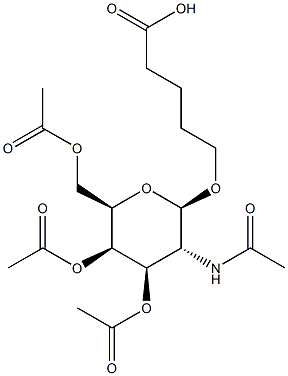 5-[[(2R,3R,4R,5R,6R)-3-乙酰氨基-4,5-二乙酰氧基-6-(乙酰氧基甲基)-2-四氢吡喃基]氧基]戊酸, 1159408-54-4, 结构式