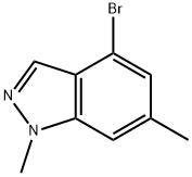 4-Bromo-1,6-dimethyl-1H-indazole 化学構造式