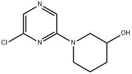 2-Chloro-6-(3-hydroxypiperidin-1-yl)pyrazine 结构式